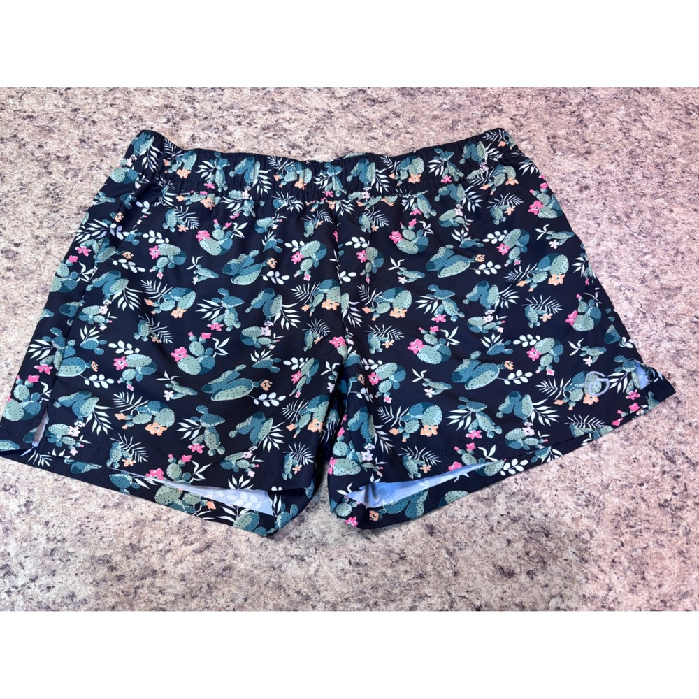 Women’s Black Floral Print Elastic Waist Shorts